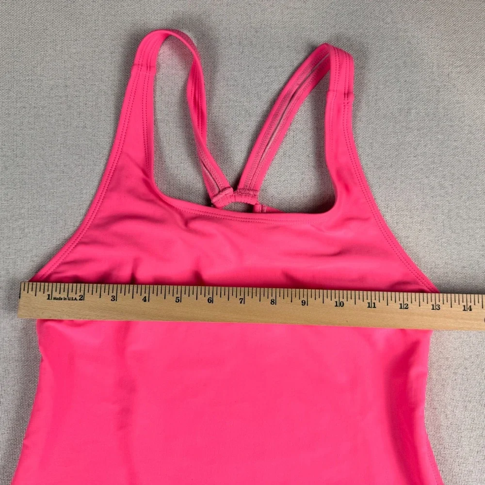 The Childrens Place Girls Neon Pink Strappy Back One Piece Swimsuit Size XXL 16